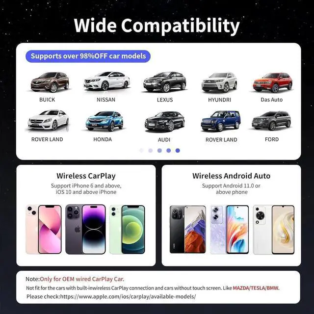 Alt view image 2 of 7 - Magic Carplay Ai Box 2.0 Max, Support Netflix/YouTube/Hulu/Tiktok/TF card etc., Qualcomm Multi-core Wireless Carplay and Android Car Adapter for OEM Wired Carplay Car