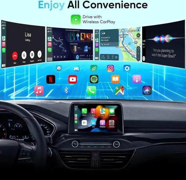 Alt view image 7 of 7 - Wireless Carplay Adapter for Apple, Easily upgrade from wired to wireless Carplay, Plug and Play Carplay dongle, No lag, Automatically connects to Carplay, Works with iPhone 6 or later/iOS10+
