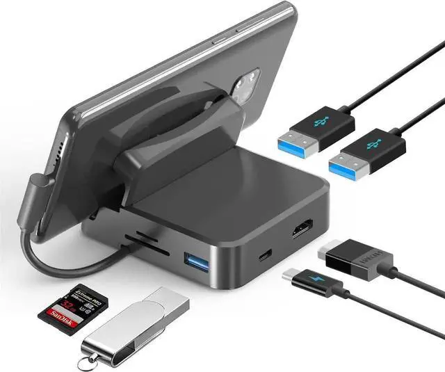 Main image of Portable 4K HDMI Dock Station for Samsung DeX, USB C Smartphone to HDMI Docking Station, Compatible with Samsung/Huawei/MacBook/DELL/HP. (2022)