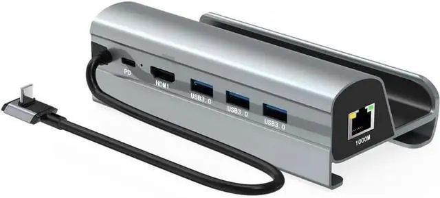 Main image of USB-C Hub Docking Station LAN HDMI Compatible Steam Deck Aluminum