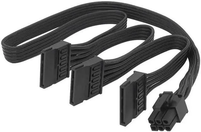 Alt view image 2 of 5 - SATA Module Hige Quality Power Cable 6Pin IDE to 3 x SATA Adapter Splitter Cable For KM3 series ATX PSU