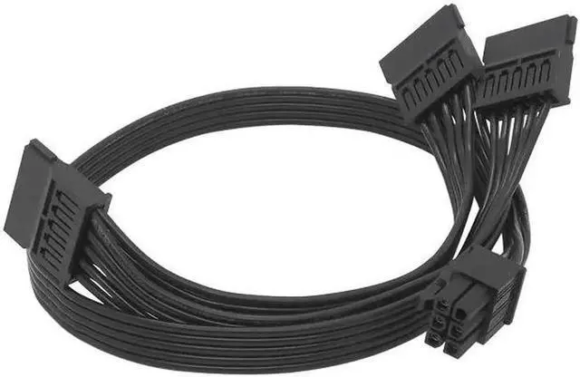 Alt view image 4 of 5 - SATA Module Hige Quality Power Cable 6Pin IDE to 3 x SATA Adapter Splitter Cable For KM3 series ATX PSU