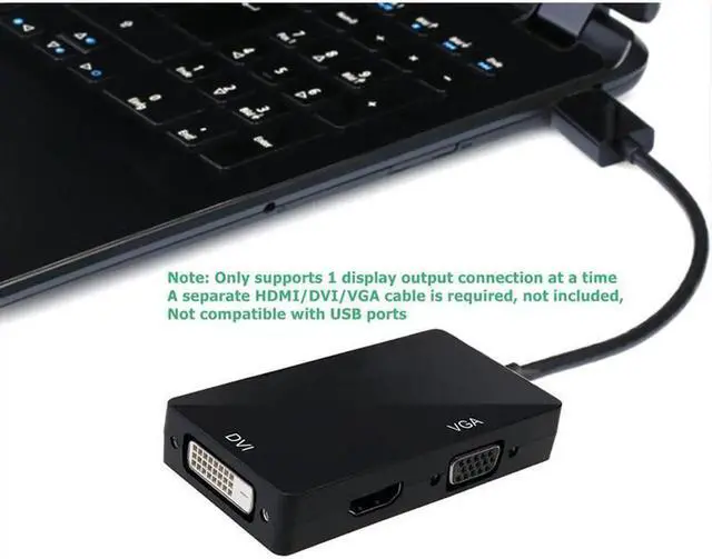 Alt view image 6 of 6 - 3 in 1 DisplayPort DP To HDMI-compatible DVI VGA Adapter Cable 1083P Converter Connector For PC Projector Laptop HDTVLength: 0.5m and below (25cm)
Color: Grey (DP TO HDMI 4K)