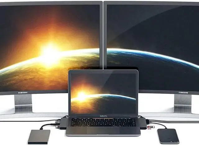 Alt view image 4 of 6 - USB C Hub Thunderbolt 3 Dock with HDMI-compatible Adapter TF SD Reader PD 3.0 for for MacBook Pro/Air 2018 - 2020Length: <=0.5m (0.5m and below)
Color: Grey (7 in 1 hub type 1)