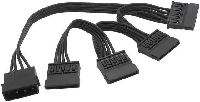 Alt view image 3 of 5 - M-olex 4pin IDE 1 to 4 SATA 15Pin Hard Drive Power Supply Splitter Cable for DIY PC Sever 18AWG 4-pin to 15-pin Power