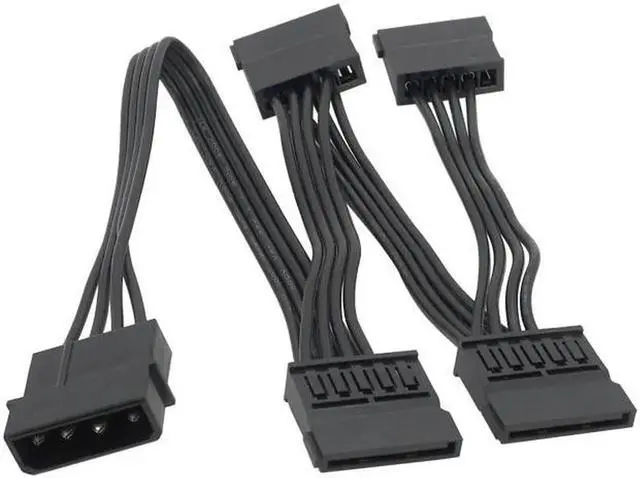 Alt view image 5 of 5 - M-olex 4pin IDE 1 to 4 SATA 15Pin Hard Drive Power Supply Splitter Cable for DIY PC Sever 18AWG 4-pin to 15-pin Power