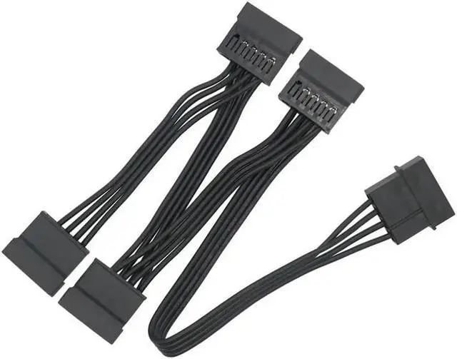 Alt view image 2 of 5 - M-olex 4pin IDE 1 to 4 SATA 15Pin Hard Drive Power Supply Splitter Cable for DIY PC Sever 18AWG 4-pin to 15-pin Power