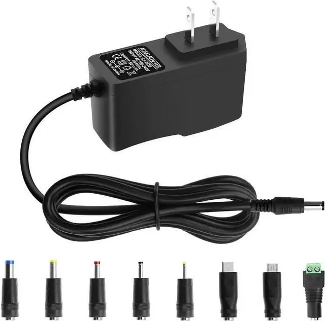 Main image of 5V 1A DC Power Adapter 5W AC/DC Charger AC 100V-240V to DC 5 Volt 1Amp 0.5A Replacement Power Cord for Security Cameras Baby Monitor Graco Swing TV Box Raspberry Pi Type C with 8TIPS