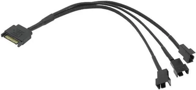 Main image of SATA 1 to 3 4-Pin Power Cable PC Computer Cooling Fan Splitter Hub Converter Adapter Extension Wire Cord