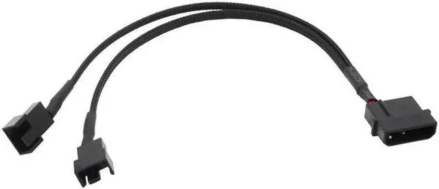 Main image of 4pin IDE M-olex to 4-Port 3Pin/4Pin Power Supply Cable Black Sleeved Cooling Fan Splitter Power Cord Plug Cooler Wire for PC(Big 4PIN 1 TO 2)