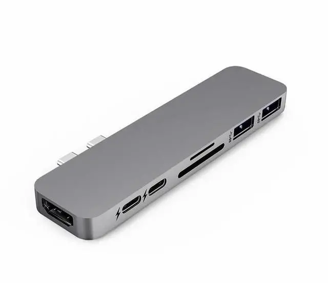 Alt view image 4 of 6 - USB C Hub Thunderbolt 3 Dock with HDMI-compatible Adapter TF SD Reader PD 3.0 for for MacBook Pro/Air 2018 - 2021Length: <=0.5m (0.5m and below)
Color: Green (5 in 1 hub grey)