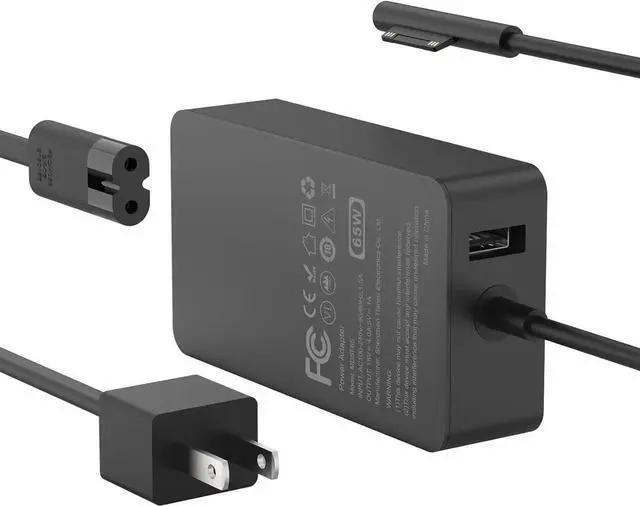 Main image of 65W Charger Compatible with Microsoft Surface Pro 11, 10, 9, 8, 7+, 7, 6, 5, 4, 3, X, Power Adapter for Windows Surface Laptops 7/6/5/4/3/2/1, Go Tablets, Books 3/2/1, Supports 44W, 36W, LED, 10FT