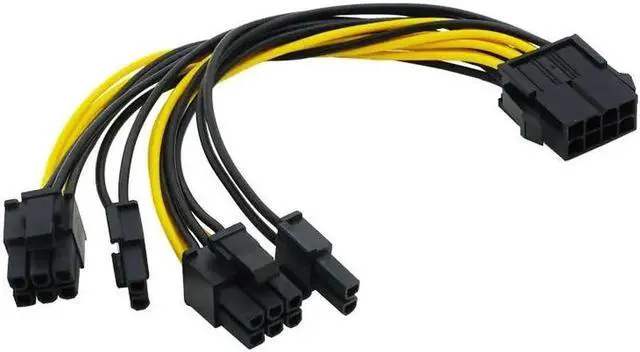 Alt view image 2 of 5 - 1Pcs 12V EPS CPU 8Pin to Dual 8(6 2) Pin PCIE PCI Express Adapter Power Cable Graphics Card Motherboard PCI-E GPU Splitter Cabl