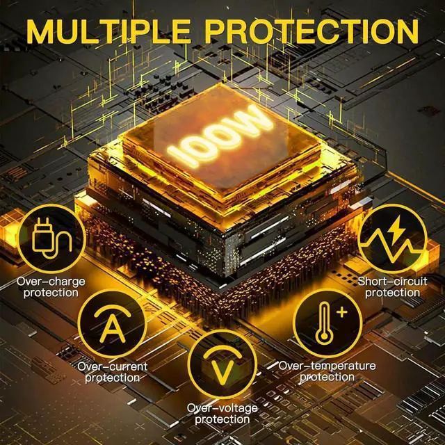 Alt view image 6 of 7 - 100W USB-C Laptop Car Charger for Dell Latitude/XPS/Precision, MacBook Pro/Air, HP Spectre/Elitebook, for Lenovo ThinkPad/Yoga/IdeaPad, Acer Chromebook/Swift, Google, Samsung, Zenbook, Car Laptop Char