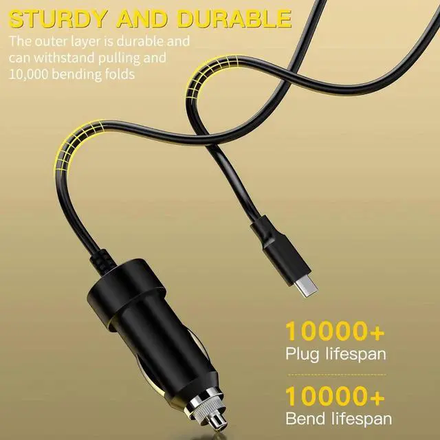 Alt view image 7 of 7 - 100W USB-C Laptop Car Charger for Dell Latitude/XPS/Precision, MacBook Pro/Air, HP Spectre/Elitebook, for Lenovo ThinkPad/Yoga/IdeaPad, Acer Chromebook/Swift, Google, Samsung, Zenbook, Car Laptop Char