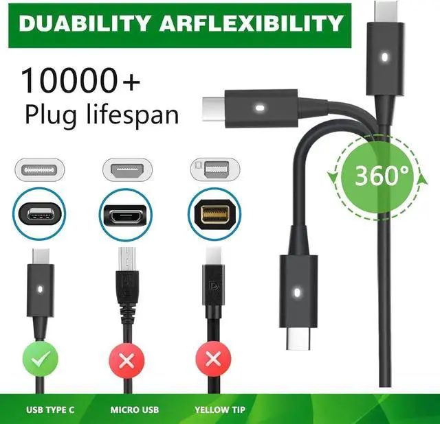 Alt view image 6 of 7 - 130W USB C Laptop Charger Compatible with Dell PC XPS 15 17 9575 9500 9510 9520 9530 9700 9710 9720 9730, Precision 5470 5480 5550 5560 5530 5570 5750 5760 5770 3550 3560 3570 3571 2 in 1, Latitude