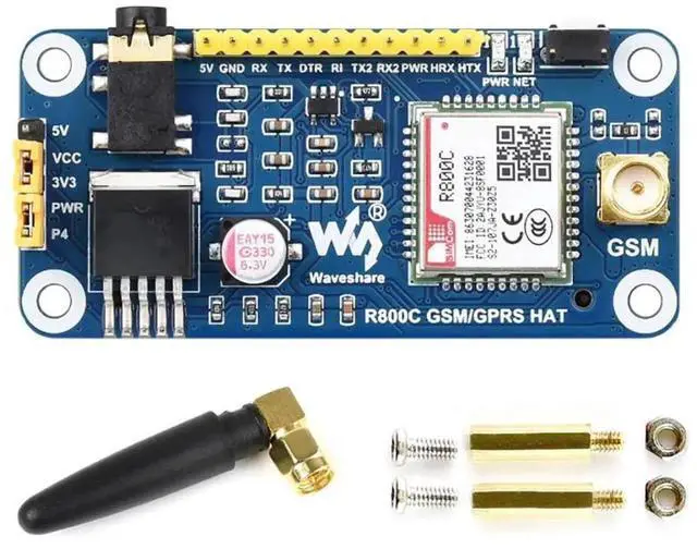 Alt view image 4 of 5 - R800C GSM/GPRS HAT for Raspberry Pi Series & Jetson Nano, Support 2G Communication, Phone Call & SMS