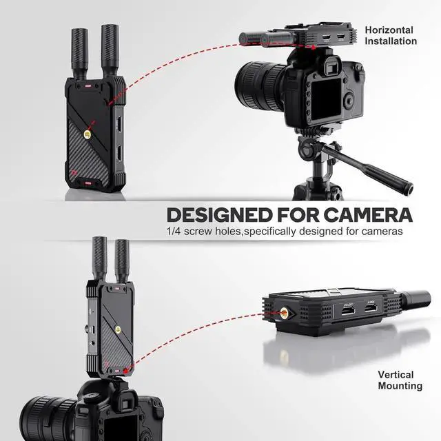 Alt view image 7 of 7 - Wireless HDMI Transmitter and Receiver, 1080P Full HD Wireless Video Transmission System with Loop-Out, 1300FT Los Range, 0.05s Latency for Streaming from DSLRs, Laptops, Setop Boxes to TVs/Projectors
