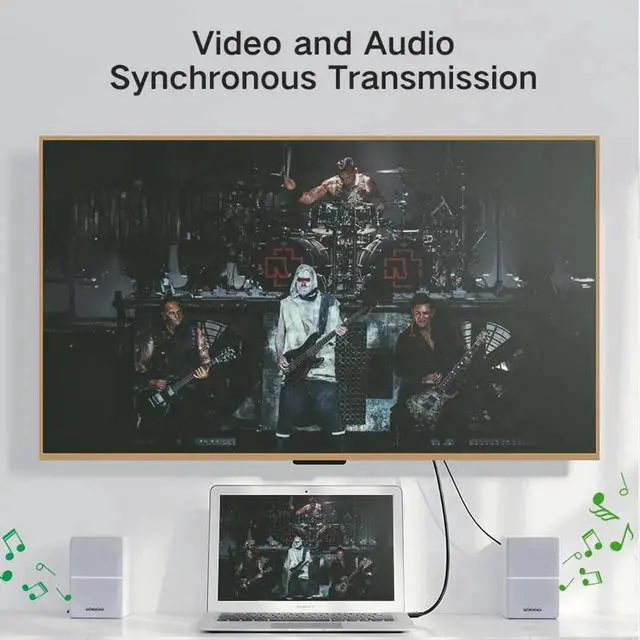 Alt view image 3 of 6 - Mini DP To HDMI-compatible Cable 4K 32Hz Mini DisplayPort To HD Adapter Display Port Video Audio for PC HDTV Projector LaptopColor: Black (4K black 1.8m)