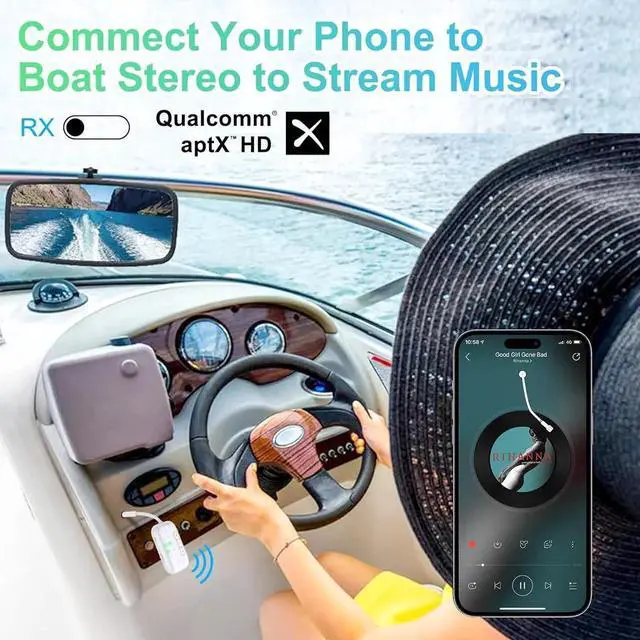 Alt view image 7 of 7 - Bluetooth V5.4 Transmitter Receiver for TV, PC, Gym, Switch 2-in-1 Airplane Bluetooth Adapter for 2 AirPods/Headphones; Bluetooth Receiver for Car/Home Stereo with AptX Low Latency/High Definition