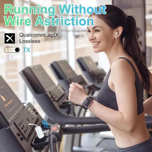 Alt view image 3 of 7 - Bluetooth V5.4 Transmitter Receiver for TV, PC, Gym, Switch 2-in-1 Airplane Bluetooth Adapter for 2 AirPods/Headphones; Bluetooth Receiver for Car/Home Stereo with AptX Low Latency/High Definition