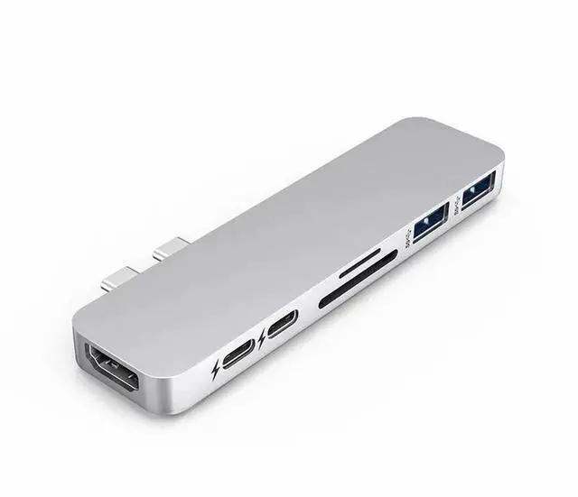 Alt view image 4 of 6 - USB C Hub Thunderbolt 3 Dock with HDMI-compatible Adapter TF SD Reader PD 3.0 for for MacBook Pro/Air 2018 - 2022Length: <=0.5m (0.5m and below)
Color: Blue (6 in 1 hub grey)