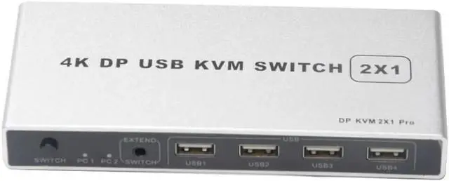 Alt view image 5 of 5 - 4K 60Hz Plug And Play Displayport Mouse Support Computer Controller Monitor VGA Stable KVM Switch 1 Out Dual Port USB Connection
