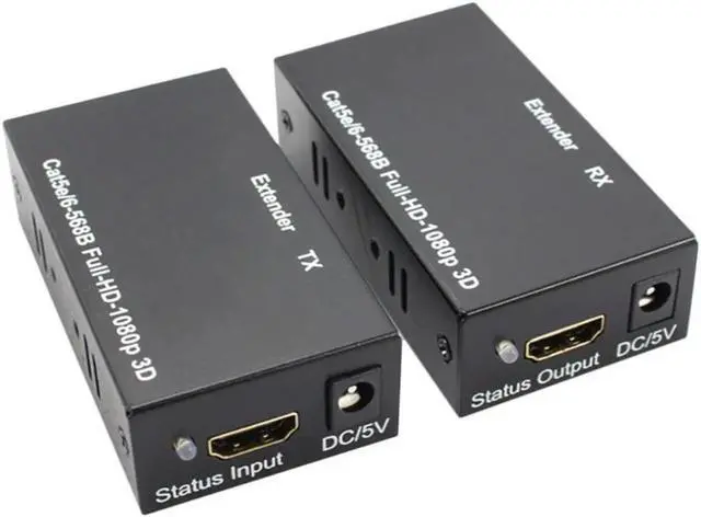 Main image of 60M HDMI-compatible Extender Cat5e Cat 6 Ethernet IP TCP signal HD to Lan Converter 1080p 3D Transmitter Receiver TX RXLength: 0.5m and below (EU plug)
Color: White (dual power)
