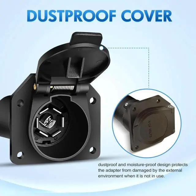 Alt view image 4 of 7 - 7-Pin Circular to 7-Way RV Blade Trailer Adapter Connector Harness Electric Adapter Plug Connector for Semi-Truck Commercial Vehicle Pickup Truck Tractor