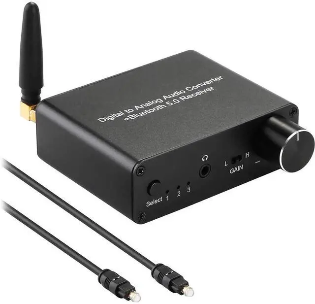 Main image of 192kHz Digital-to-Analog Converter Bluetooth 5.0 Receiver DAC with 16-300 Headphone Amplifier Optical/Coaxial to RCA 3.5mm Audio Output with Volume Control for TV Phone Tablet (Normal, Basic)