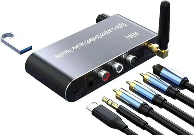 Alt view image 5 of 7 - 1*USB C Bluetooth 5.1 Digital to Analog RCA Audio Adapter Receiver Transmitter