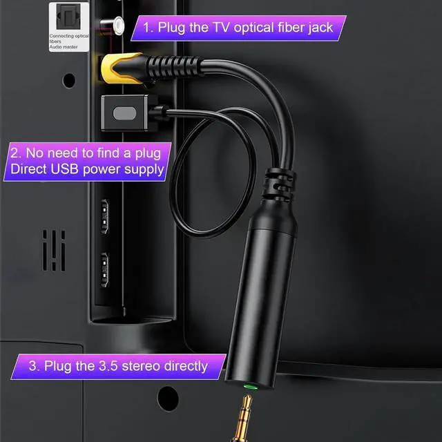 Alt view image 5 of 7 - Digital Sound Analog Optical 3.5mm to USB Converter Adapter Coaxial Spdif Receiver Digital Optical Converter