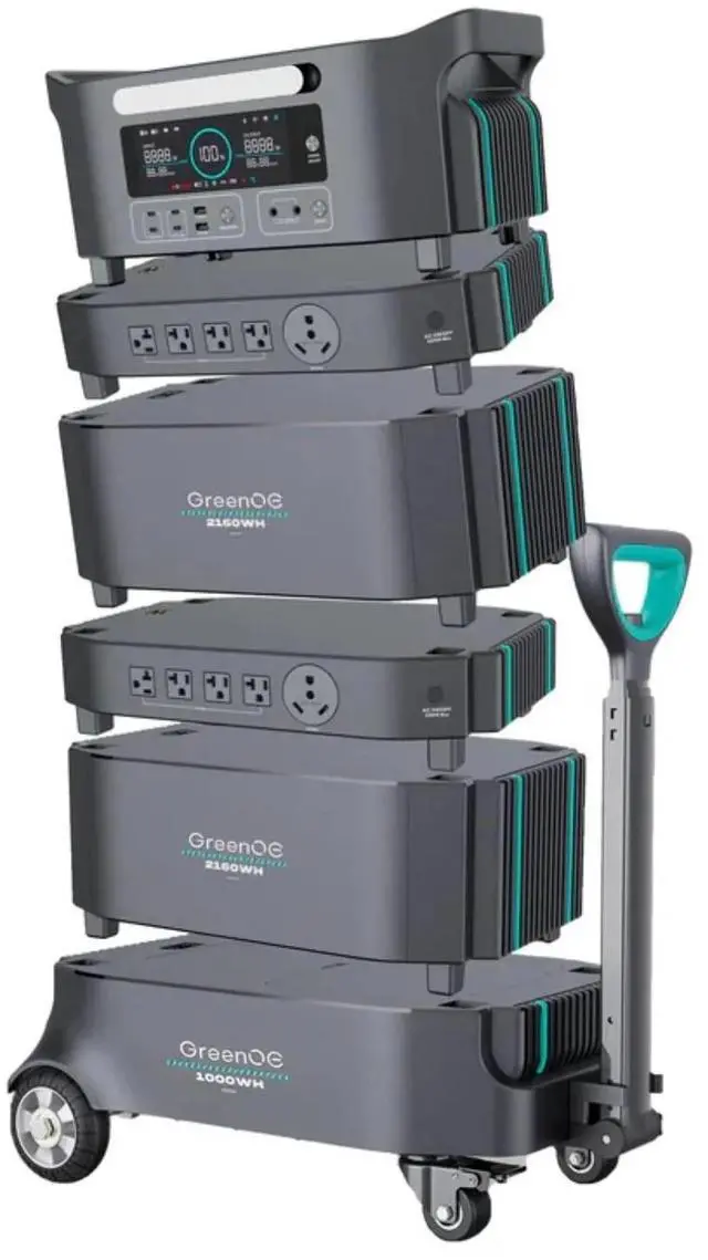 Alt view image 2 of 7 - GreenOE Portable Power Station 6600W 6394Wh LFP Battery Solar Powered Generator