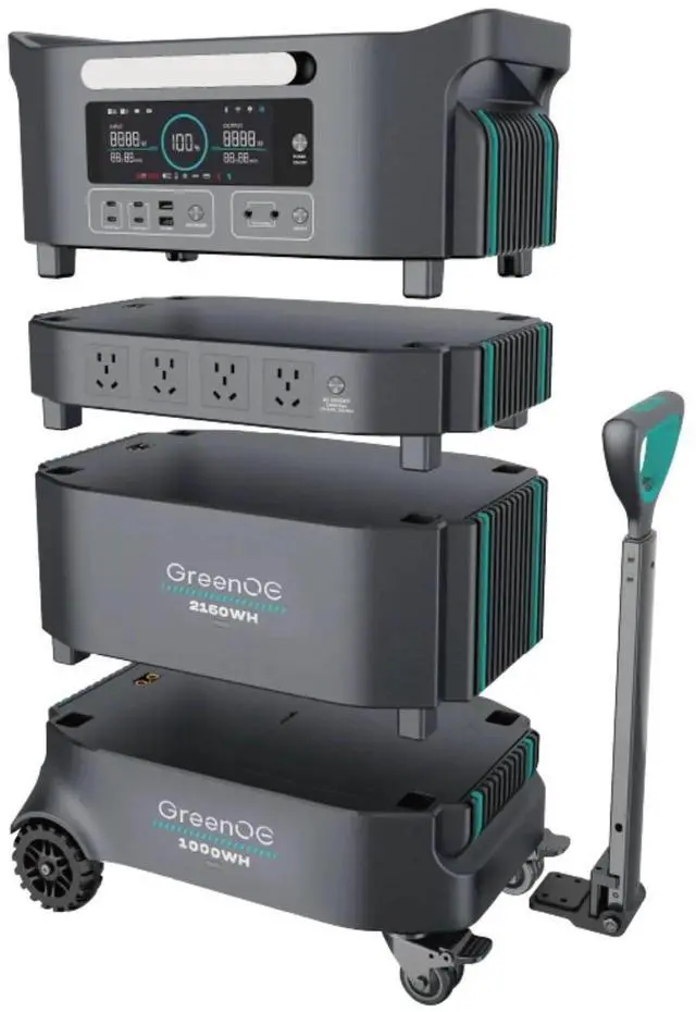 Alt view image 2 of 7 - GreenOE Portable Power Station 4400W 4234Wh LFP Battery Solar Powered Generator