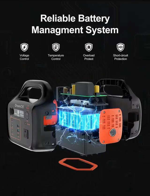 Alt view image 6 of 7 - GreenOE Portable Power Station 300W 299Wh Solar Powered Generator with 7 Ports