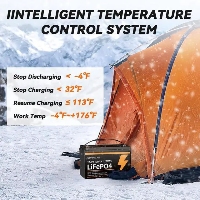 Alt view image 6 of 7 - GreenOE 12V 100Ah 1280Wh LiFePO4 Battery Group 31 With Built-in 100A BMS for RV