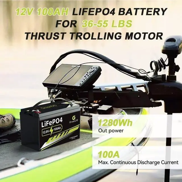Alt view image 3 of 7 - GreenOE 12V 100Ah LiFePO4 Battery Group 31 With Built-in 100A BMS Used