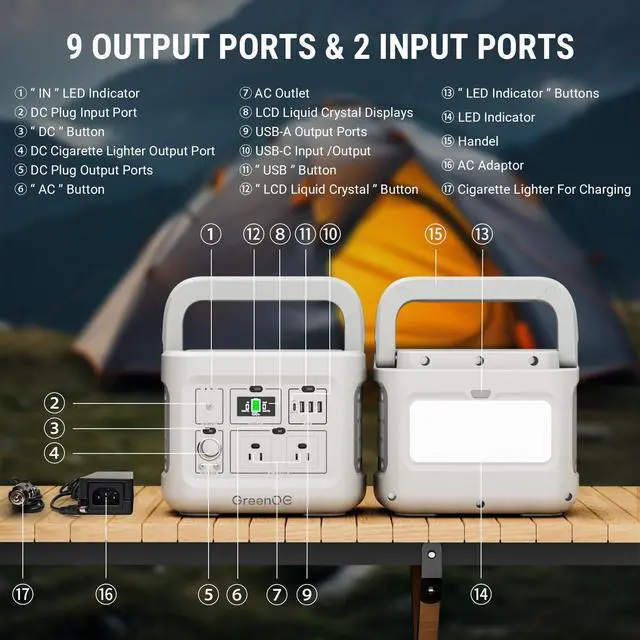 Alt view image 3 of 7 - GreenOE 294Wh Portable Power Station LFP Battery Fast Charging Solar Generator