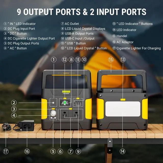 Alt view image 3 of 7 - GreenOE 294Wh Portable Power Station LFP Battery Charging Solar Generator Black