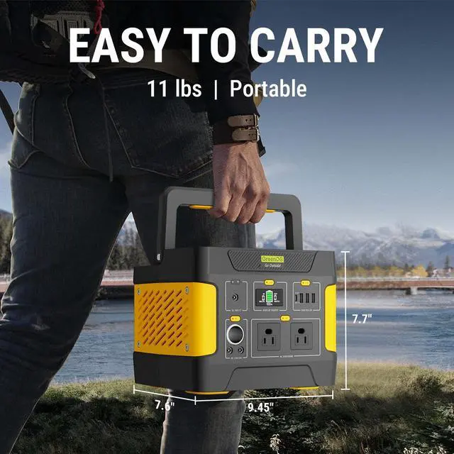 Alt view image 2 of 7 - GreenOE 294Wh Portable Power Station LFP Battery Charging Solar Generator Black