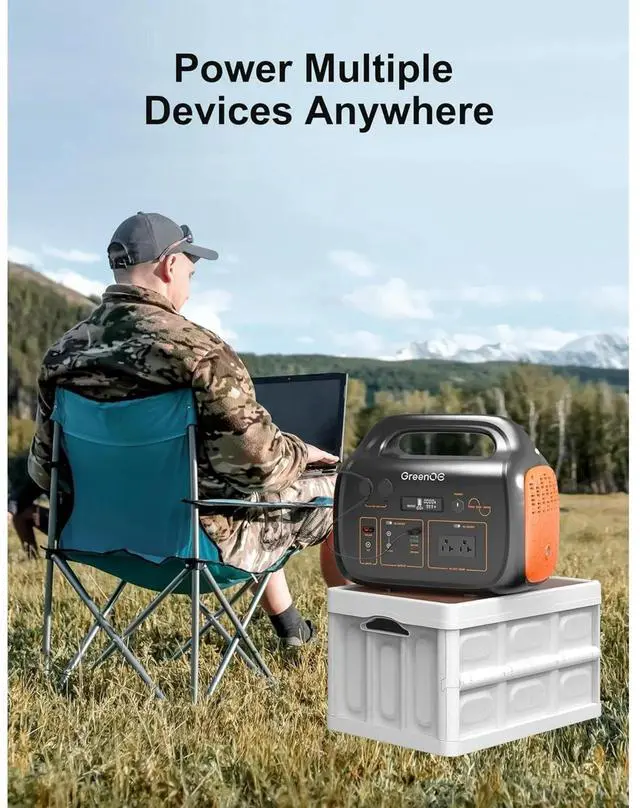 Alt view image 6 of 6 - GreenOE 1000W Generator 1024Wh Portable Power Station with 2x100W Solar panel