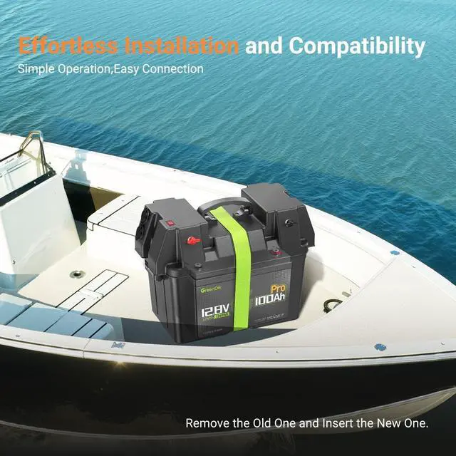 Alt view image 2 of 7 - GreenOE 12V 100Ah LiFePO4 Battery Group 31 With Built-in 100A BMS For Trailer