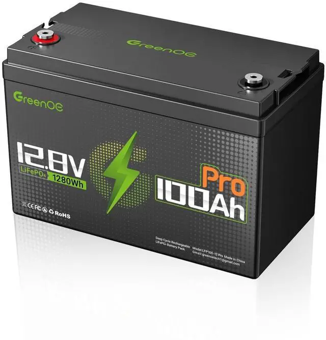 Main image of GreenOE 12V 100Ah LiFePO4 Battery Group 31 With Built-in 100A BMS For Trailer