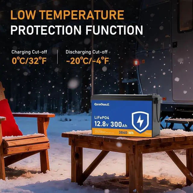 Alt view image 4 of 7 - GrnOas.E 12V 300Ah LiFePO4 Lithium Battery With Built-in 150A BMS For RV Home