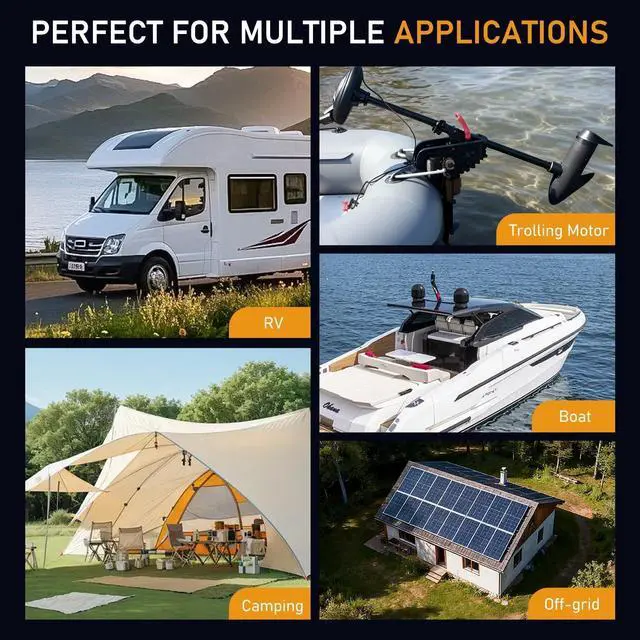 Alt view image 7 of 7 - GrnOas.E 12V 300Ah LiFePO4 Lithium Battery With Built-in 150A BMS For RV Home