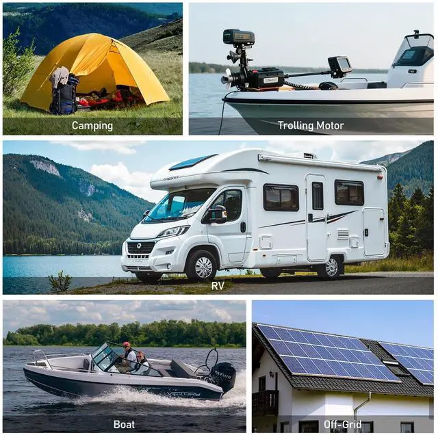 Alt view image 6 of 7 - GrnOas.E 12V 100Ah LiFePO4 Battery Group 31 With Built-in 100A BMS For RV Home