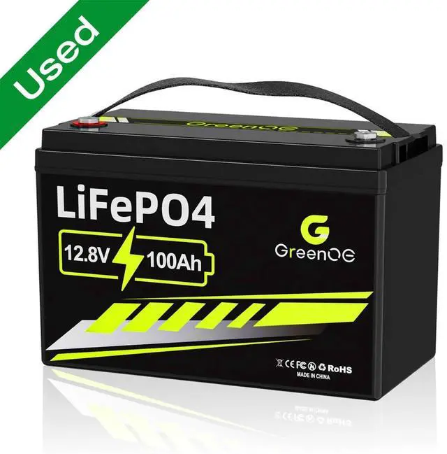 Main image of GreenOE 12V 100Ah LiFePO4 Battery Group 31 With Built-in 100A BMS Used