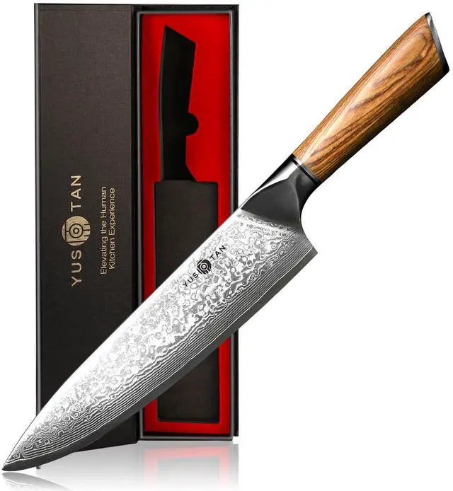 Main image of YUSOTAN Damascus Japanese Chef Knife 8 inch Cooking Knife Super Sharp Damascus kitchen Knife High Carbon Stainless Steel Meat Knife and BBQ Knife with Ergonomic Solid Wood HandleGift Box