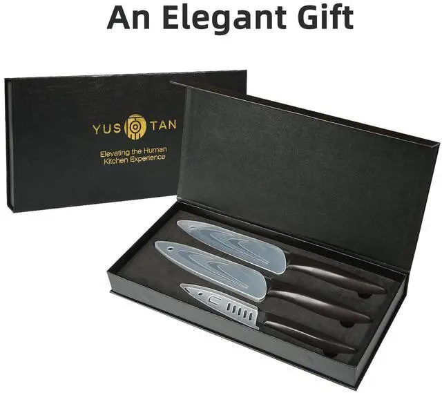Alt view image 5 of 6 - YUSOTAN 3-Piece Ceramic Knife Set 6"Ceramic Knife 5"Lettuce Knife 4"Paring Knife Ceramic Kitchen Knive Set for Father's Day Mother's Day Christmas Wedding Gifts Birthday Gifts Thanksgiving