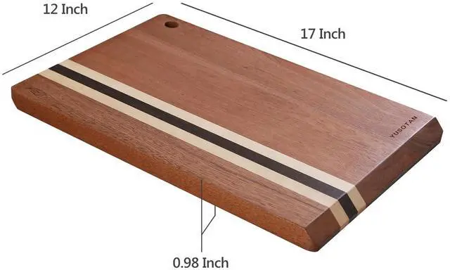 Alt view image 2 of 4 - YUSOTAN Ebony Wood Cutting Board for Kitchen, 1" Thick End Grain Butcher Block, 17" x 12" Extra Large Charcuterie Serving Board Ideal Gift